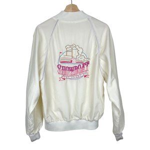 1980s Showboat Las Vegas Cream, Pink Bomber Jacket